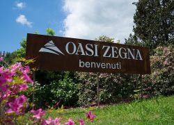 Oasi Zegna cartello di Benvenuto